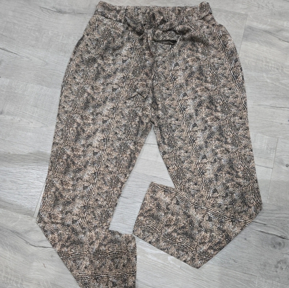 Animal Print Bohemian Tapered Pants Size Small